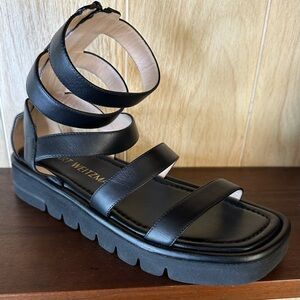 Stuart Weitzman Gala Lift gladiator leather sandal